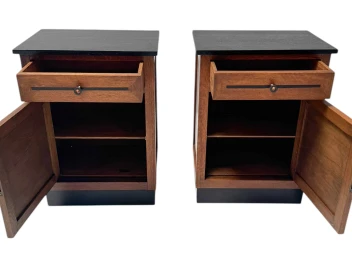 Two Art Deco Modernist Nightstands or Bedside Tables, 1920s